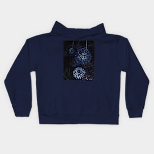 Abstract Blue Floral Design Kids Hoodie